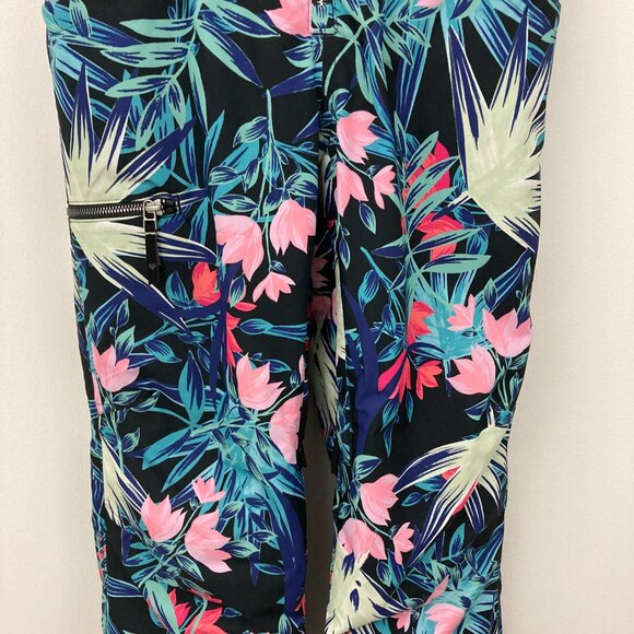 Obermeyer Anya Bib Pant Teen Size L 14-16 Alohaute Print Snowboarding Ski Winter - Picture 5 of 16